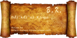 Békési Kinga névjegykártya