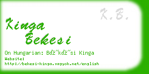 kinga bekesi business card